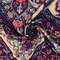 Magenta-Blue-Multi Floral Chevron Printed Poly Georgette Woven Fabric By the Yard